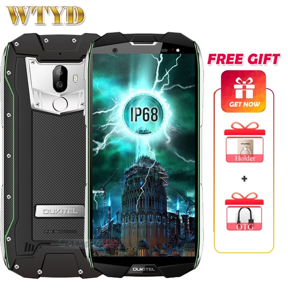 Oukitel WP5000 Waterproof IP68 Mobile Phone 5.7"16MP MTK6763 Octa Core 6GB+64GB 5200mAh Fingerprint ID 4G Smartphone