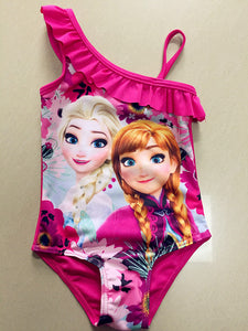 Retail One-Pieces Baby Girls Bathing Suit Elsa Anna Sophia Swimsuit Children Set Kids Cartoon Costum for 1-7 Year RT37