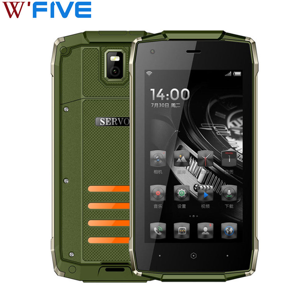 SERVO H6 4.5" IP67 Waterproof mobile phone Spreadtrum7731C Quad Core 1GB RAM 8G ROM 5.0MP 3G Smartphones WCDMA GPS Rugged phones