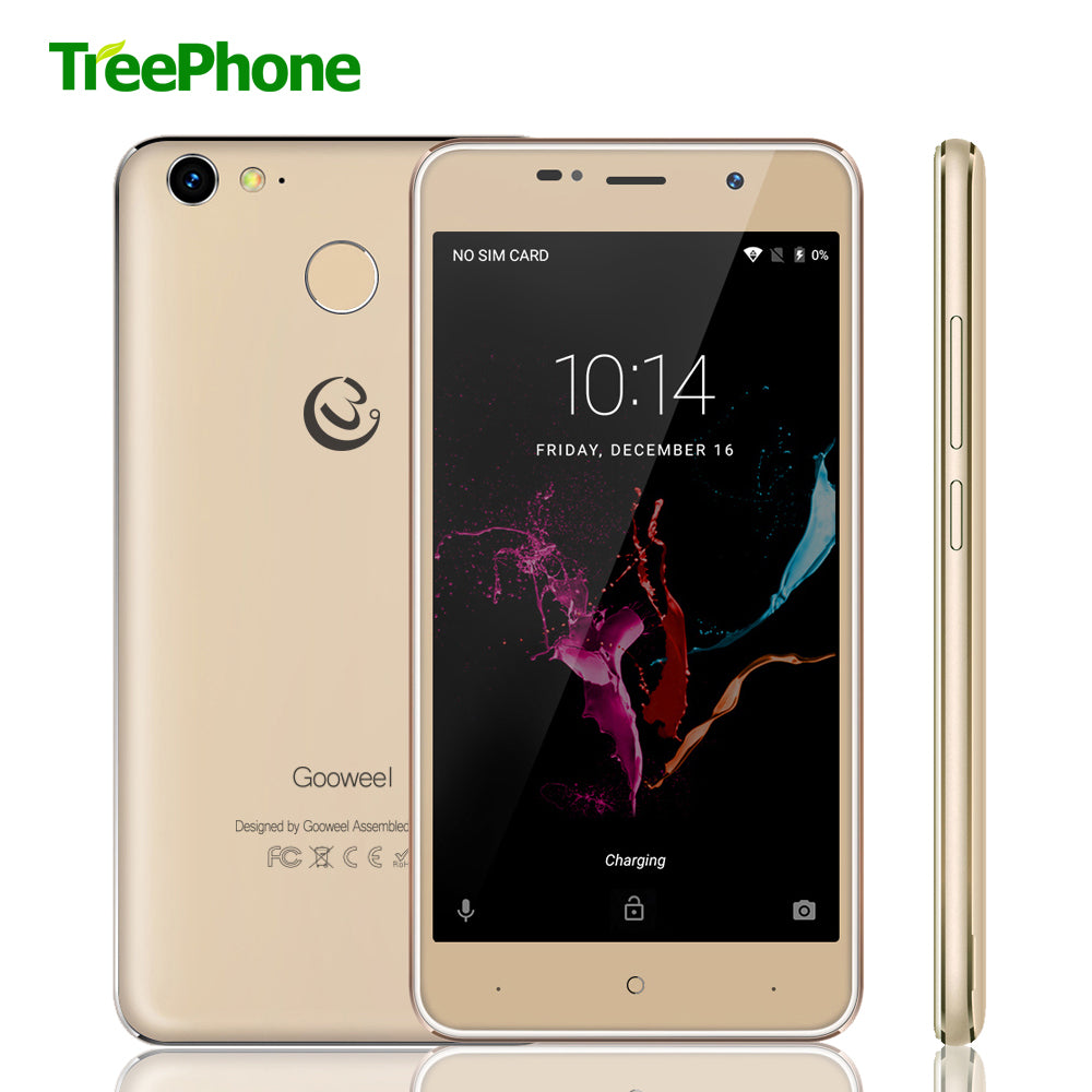 Smartphone 4G Original Gooweel M15 Fingerprint MTK6737 Quad core 64bit 5.0 inch IPS Android 6.0 mobile phone 2GB 16GB Cell phone