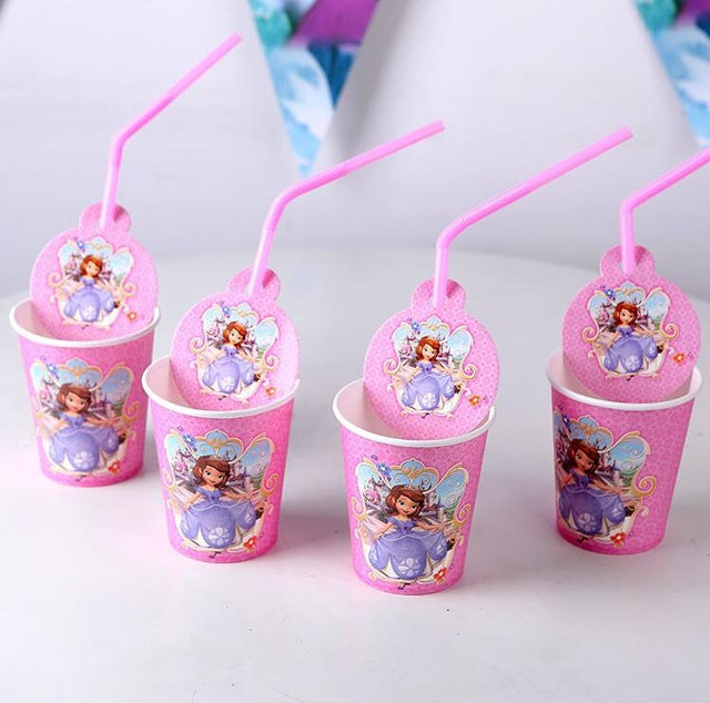 Sophia Kids Birthday Party Decoration princess Sophia theme Party Supplies Baby Birthday Party