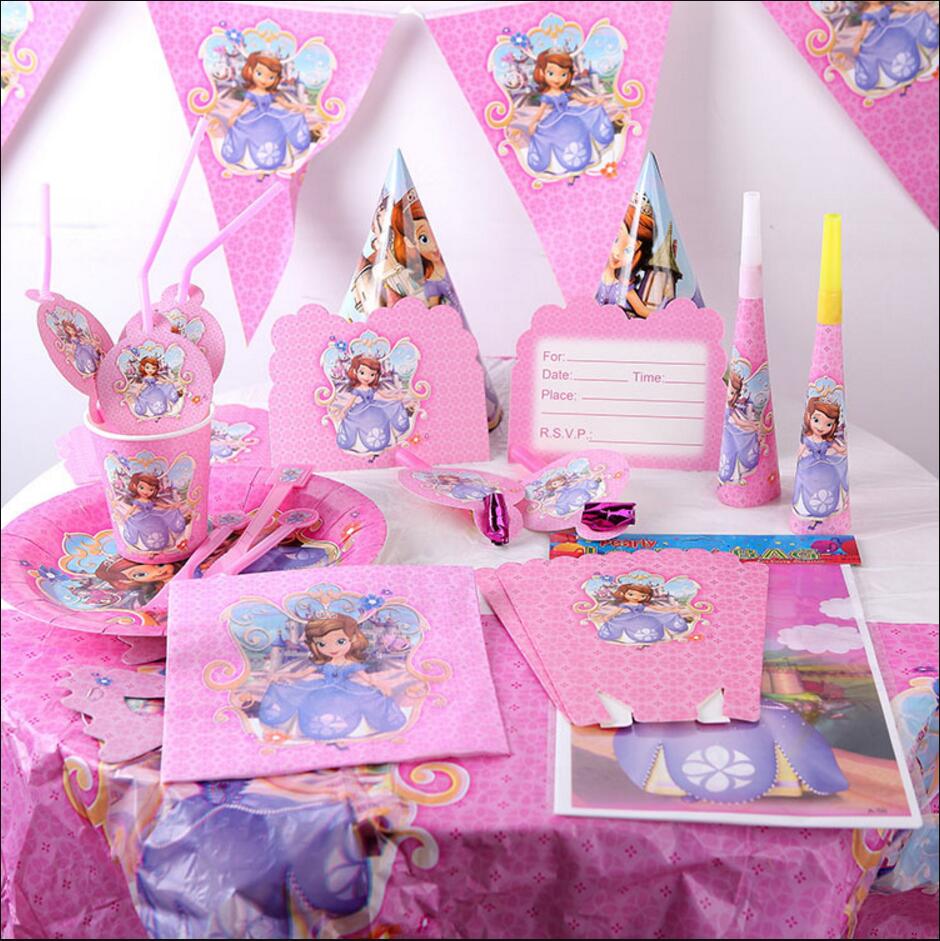 Sophia Kids Birthday Party Decoration princess Sophia theme Party Supplies Baby Birthday Party