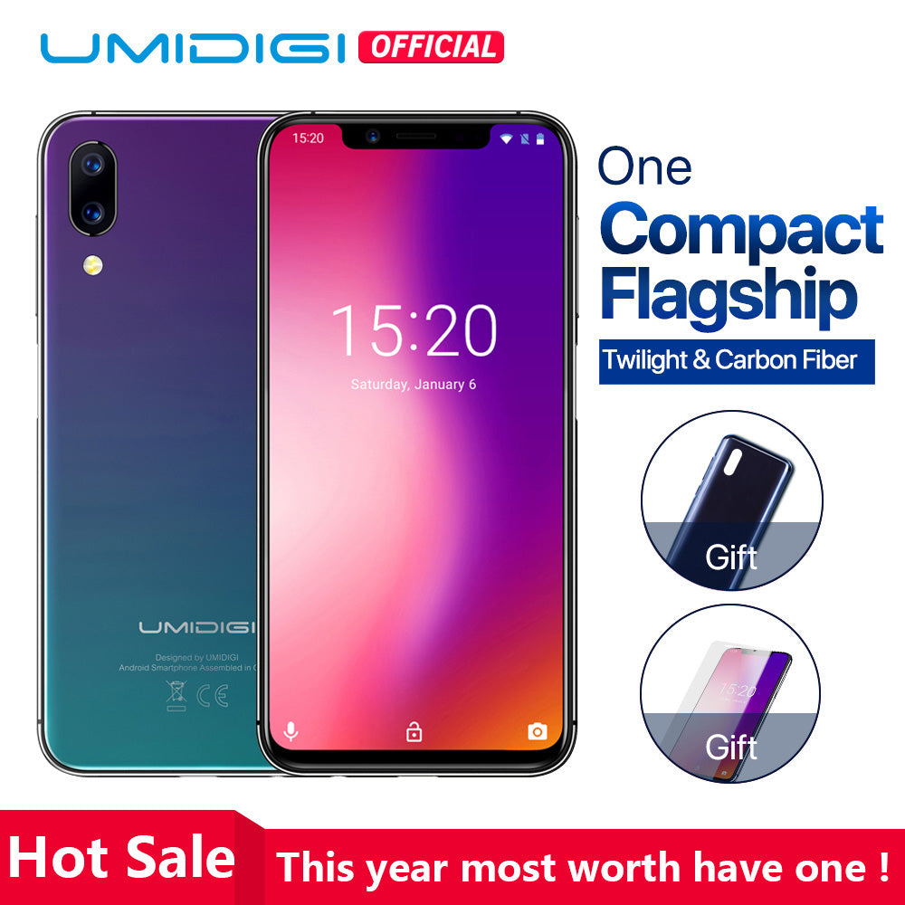 UMIDIGI ONE Global version 5.9"fullsurface mobile phone Android 8.1 P23 Octa Core 4GB 32GB smartphone 12MP+5MP Dual 4G cellphone