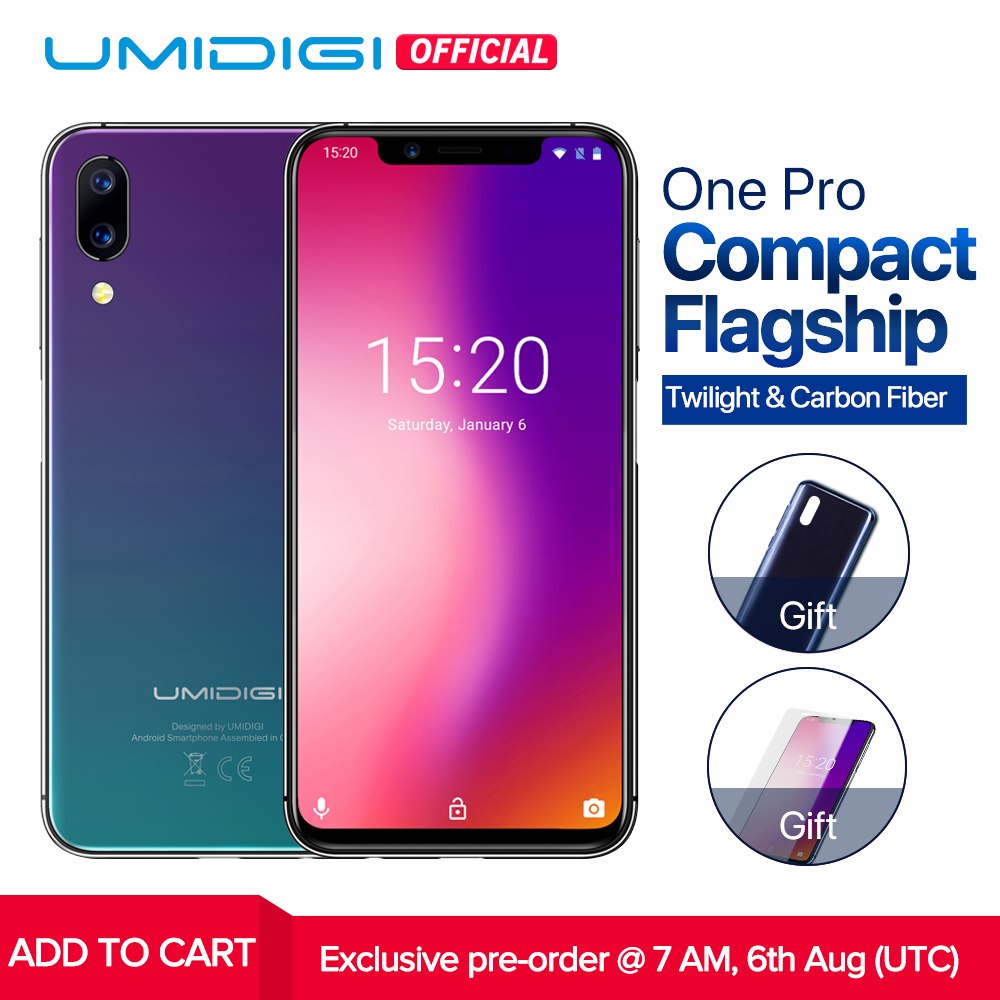 UMIDIGI One Pro Global Band 5.9" Android 8.1 mobile phone wireless charge 4GB 64GB P23 Octa Core smartphone 12MP+5MP Dual 4G NFC