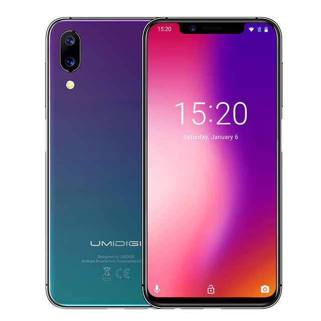 UMIDIGI One Pro Mobile Phone 5.86" Android 8.1 MTK6763 Octa Core 4GB+64GB 12.0MP+5.0MP Dual Back Cameras Fingerprint Smartphone