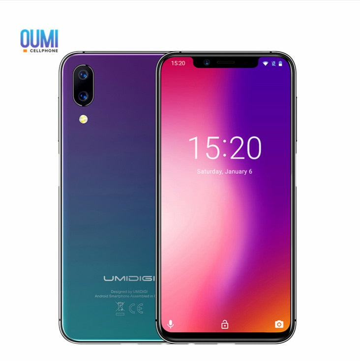 UMIDIGI One Pro Mobile Phone 5.86" Android 8.1 MTK6763 Octa Core 4GB+64GB 12.0MP+5.0MP Dual Back Cameras Fingerprint Smartphone