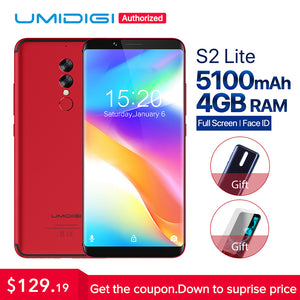 UMIDIGI S2 Lite 18:9 Full Screen Android 7.0 smartphone Face ID 5100mAh 4GB 32GB 16MP Dual Camera 4G LTE touch ID mobile phone