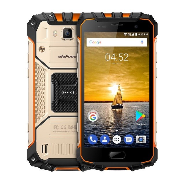 Ulefone Armor 2 IP68 Waterproof Mobile Phone Android 7.0 5.0" FHD MTK6757 Octa Core 6GB+64GB 16MP Global Version 4G Smartphone