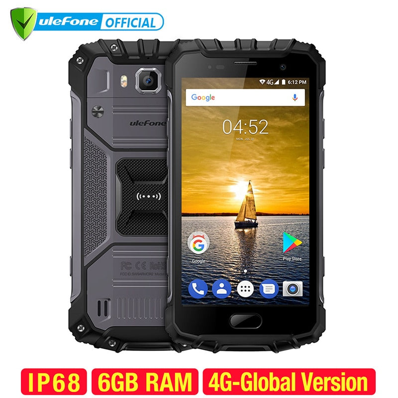 Ulefone Armor 2 IP68 Waterproof Mobile Phone Android 7.0 5.0 inch FHD MTK6757 Octa Core Global Version 6GB+64GB Smartphone