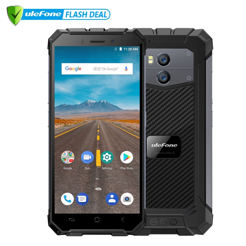 Ulefone Armor X Waterproof IP68 Smartphone 5.5" HD Quad Core Android 8.1 2GB+16GB 13MP NFC Face ID 5500mAh Wireless Charge Phone