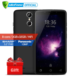 Ulefone Vienna Mobile Phone 5.5 Inch FHD MTK6753 Octa Core Android 6.0 3GB RAM 32GB ROM 13MP Camera Fingerprint ID 4G Smartphone