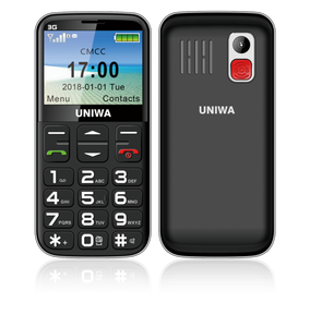 Uniwa V808G Mobile Phone 3G WCAMA SOS Button 1400mAh 2.31 Inch Screen Old Man Cellphone Flashlight Torch Cell Phone For Elderly