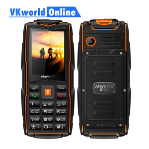 VKworld New Stone V3 Mobile Phone Waterproof IP68 2.4 inch FM Radio 3 SIM Card Led Flashlight GSM Russian Keyboard Cell phones