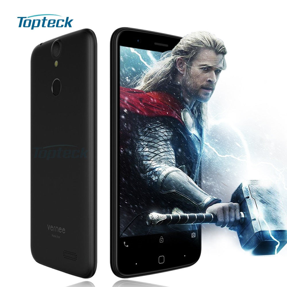 Vernee Thor 4G Fingerprint ID Mobile Phone Android 6.0 MTK6753 Octa Core 3GB+16GB Cellphone 13MP 5" OTG Quick Charge Smartphone