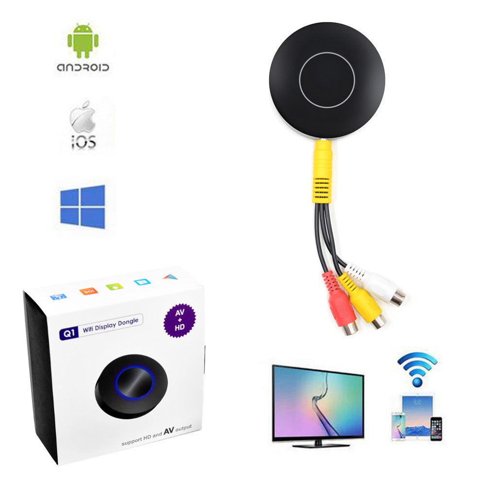 Wifi Screen Push Cast Display for Android IOS Tablet PC AnyCast Wireless DLNA Airplay Dongle Sharing to HDTV and AV RCA TV Stick