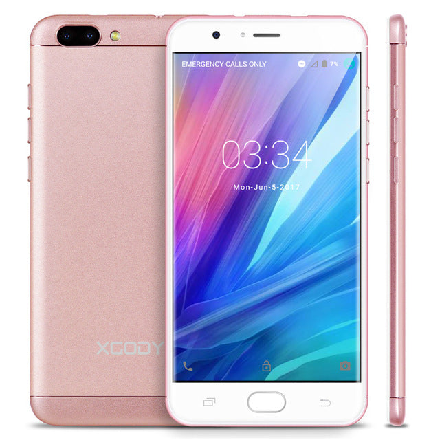 XGODY 4G LTE 5.5 Inch Smartphone 1GB RAM 16GB ROM 13.0MP Mobile Touch MTK6737 Quad Core Android 6.0 Telefone Celular 2 SIM Phone