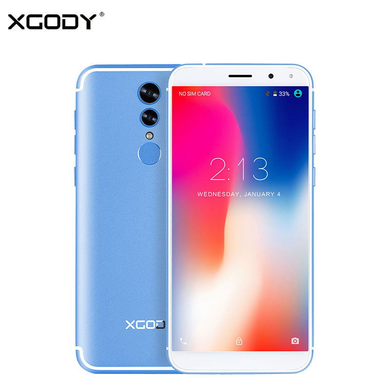 XGODY S12 Facial Recognition 4G LTE 5.72 Inch 18:9 Mobile Phone Android 7.0 Nougat 1+16 Fingerprint Smartphone 1080*540 2700mAh