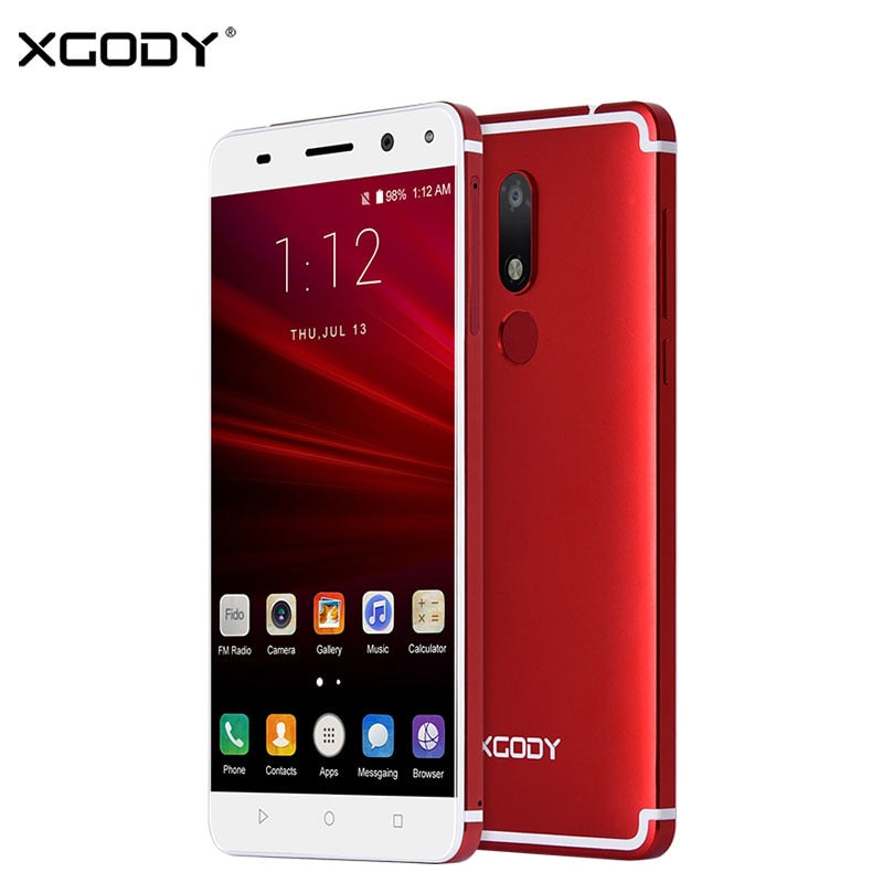 XGODY Smartphone 5.5 Inch 4G LTE Dual Sim MTK6737 Quad Core 2+16G Touch Mobile Phone Android 7.0 Nougat Fingerprint ID Cellphone