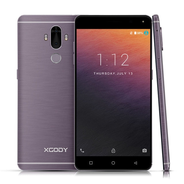 XGODY Y19 4G LTE Smartphone Android 7.0 Nougat Metal Body 6.0 Inch Fingerprint 2G RAM 16G ROM Touch Smart Mobile Phone Cellphone