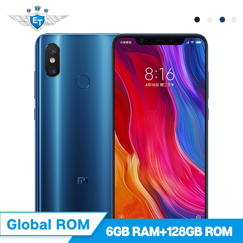 Xiaomi Mi 8 Mi8 6GB 128GB Global Version Mobile Phone 6.21'' Snapdragon 845 Octa Core 12MP 20MP Camera NFC Dual Band GPS CE