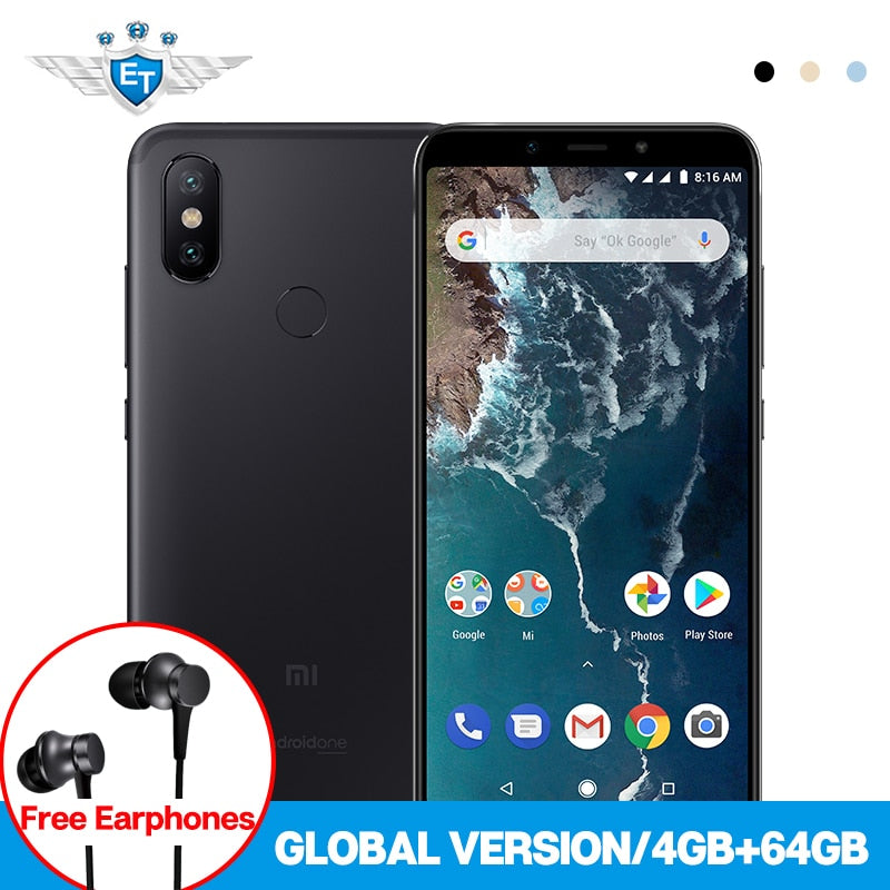 Xiaomi Mi A2 4GB 64GB Global Version 5.99'' Snapdragon 660 Octa Core Mobile Phone 20MP 12MP AI Dual Camera Android One Android 8