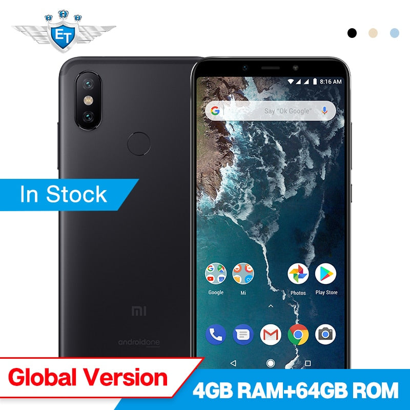 Xiaomi Mi A2 4GB 64GB Global Version Mobile Phone 5.99'' Full Screen Snapdragon 660 20MP 12MP AI Dual Camera Android One CE FCC