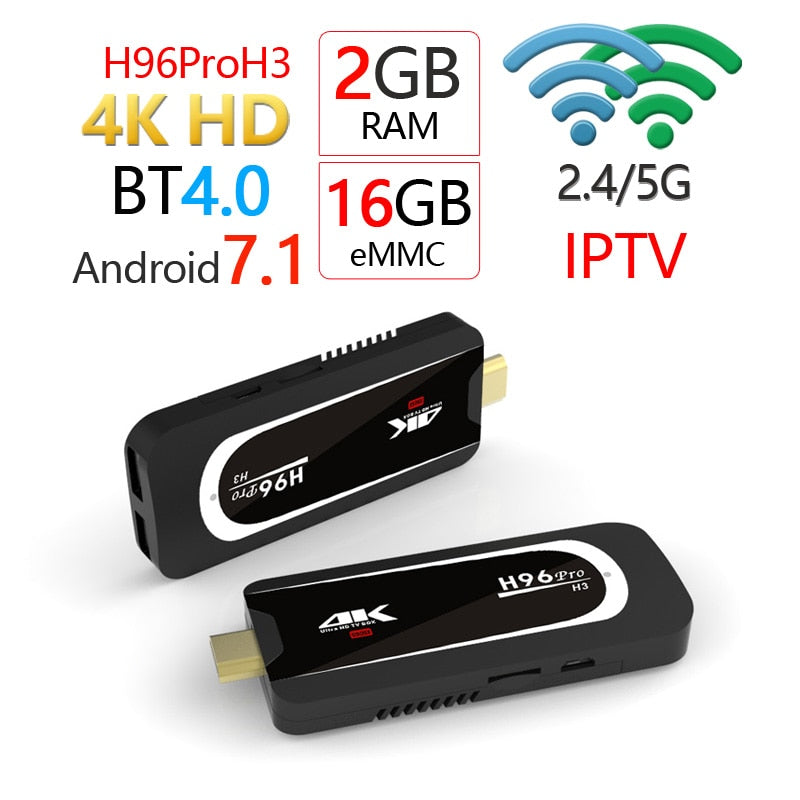 goodcee H96 Pro H3 Android 7.1 OS Smart TV Stick 2GB 16GB Amlogic S905X Quad core 2.4G/5GHz WIFI IPTV mini PC 2GB 16GB X96 mini